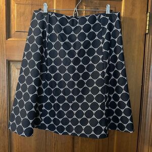 Renee C Navy Blue & White Lined Maybell Lace Skirt Size L